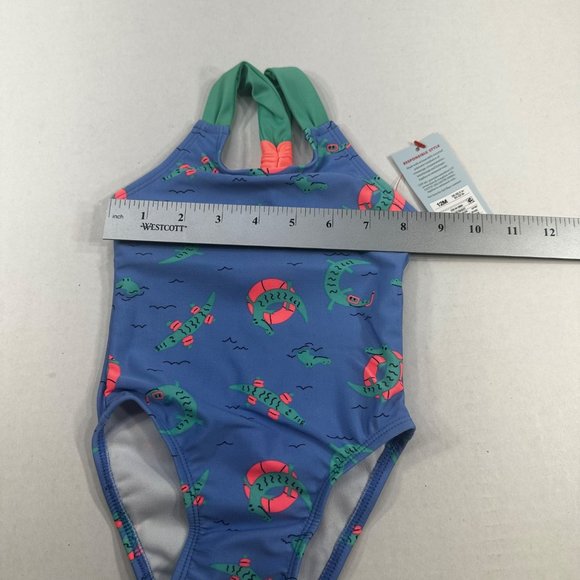 Cat And Jack Girl's Size 12 Month Swim Suit One Piece Blue New With Tags - Picture 8 of 12